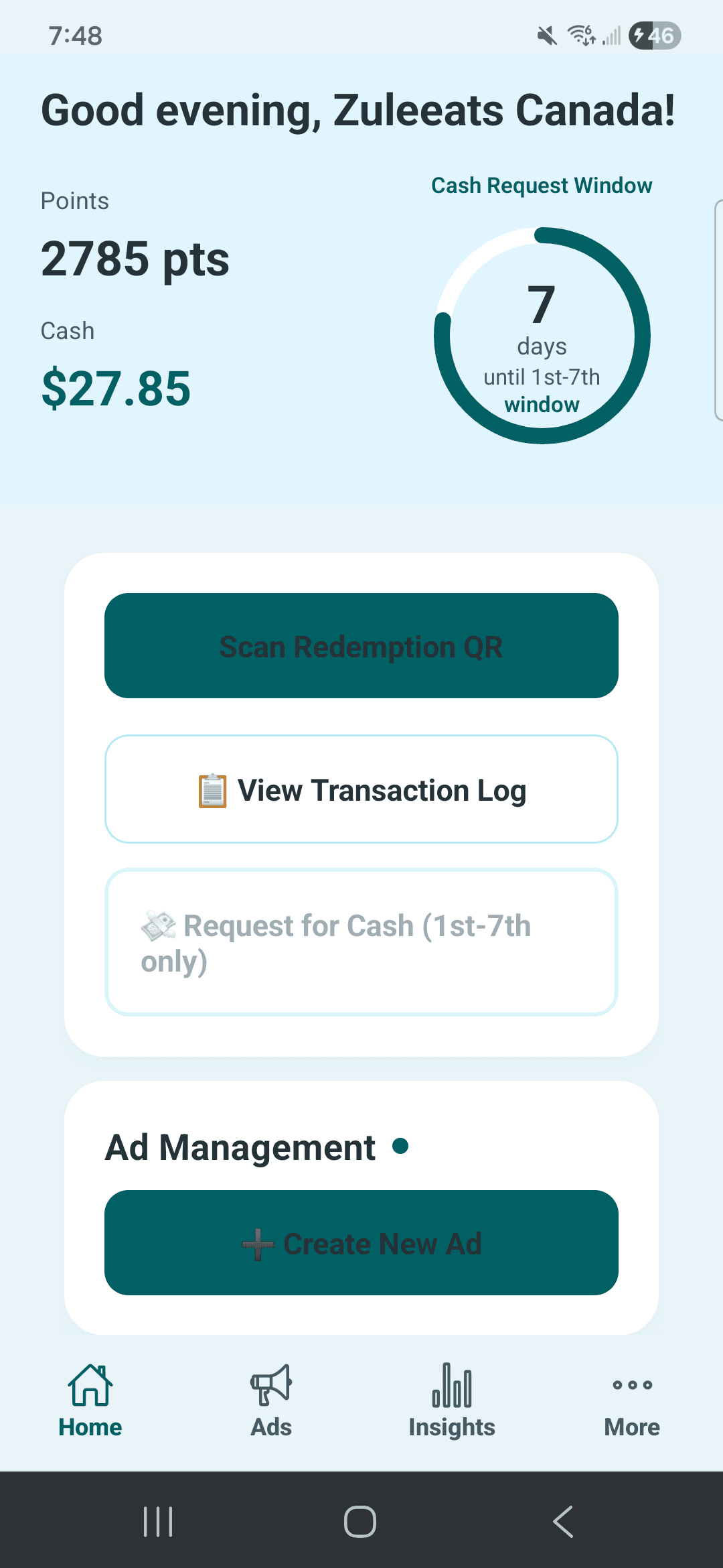 Open dashboard