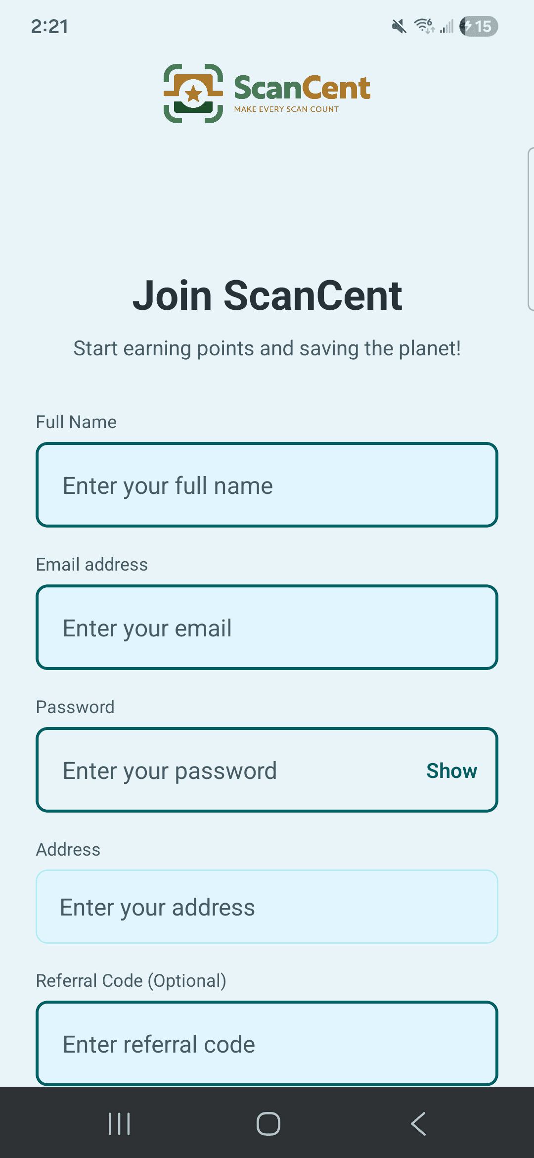 Create account